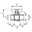 Robinet trecere sfera cu fluture PN30, 1/2" FI-FE, F-Power, Ferro KFPM11 [2]