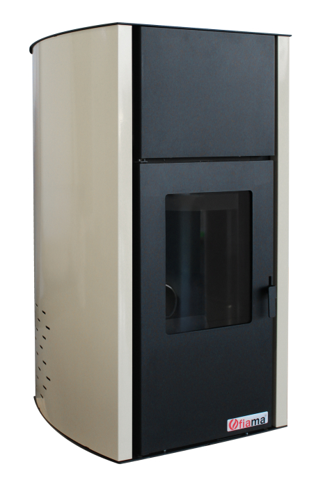 Termosemineu pe peleti Fornello Fiama Confort 18 kw, complet echipat pentru incalzire, pompa, vas expansiune, automatizare, buncar peleti 15 kg, tiraj fortat, culoare Crem, aprindere automata, [3]