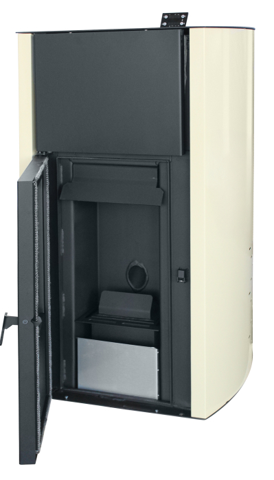 Termosemineu pe peleti Fornello Fiama Confort 18 kw, complet echipat pentru incalzire, pompa, vas expansiune, automatizare, buncar peleti 15 kg, tiraj fortat, culoare Crem, aprindere automata, [4]