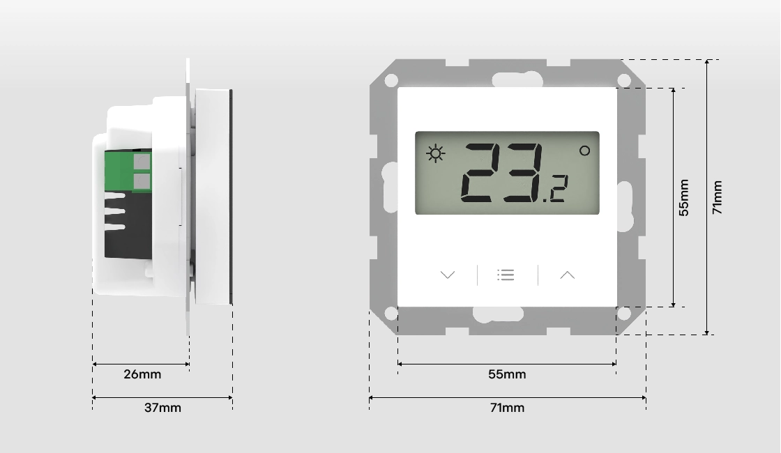 Termostat de camera wireless Tech SINUM F-8Z alb/negru fara rama [4]