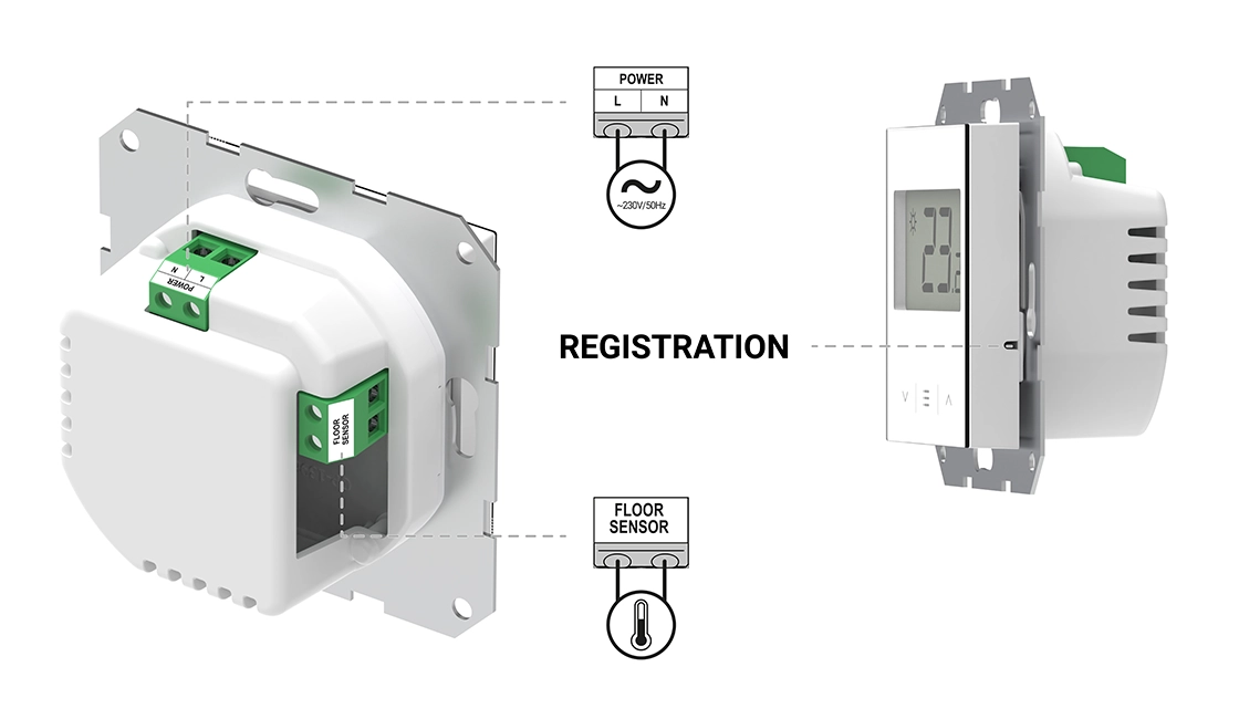 Termostat de camera wireless Tech SINUM F-8Z alb/negru fara rama [3]