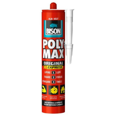 Silicon, Spuma si Accesorii - Adeziv și etanșeizant MS Polimer BISON Poly Max Original Express, 425g alb