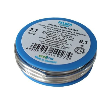 Robineti si Accesorii - Aliaj pt Lipire Moale Sn97Cu3 Felder 2.7mm 100g