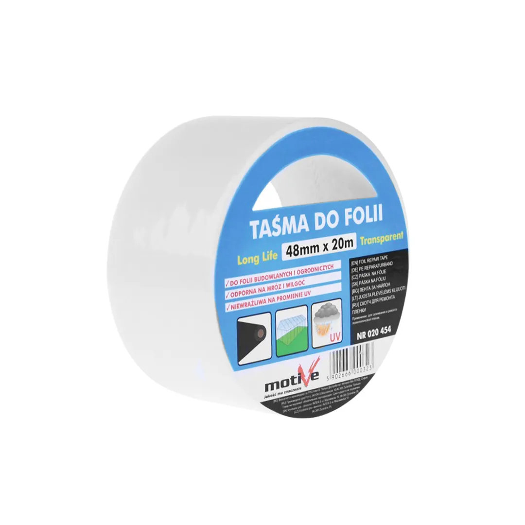 Lacuri si Vopsele - Bandă adezivă rezistentă la soare 20 m x 48 mm transparent-Motive