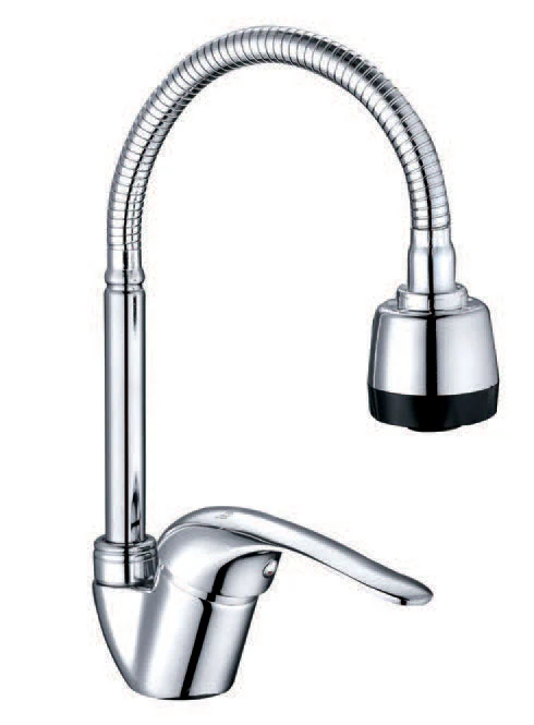 Sanitare - Baterie bucatarie cu gat lebada flexibil si cartus ceramic EVERLINE EL-B608