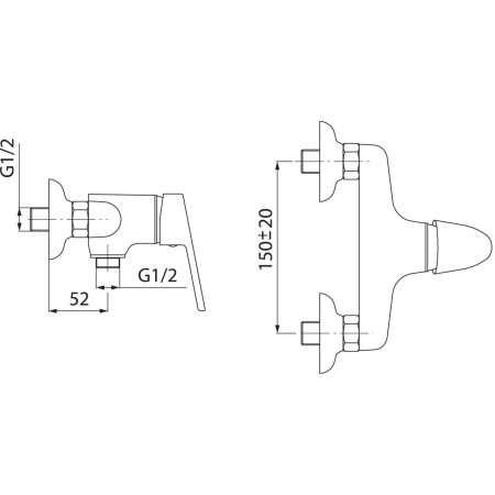 Baterie perete cadă-duș cu accesorii SMILE CR [1]