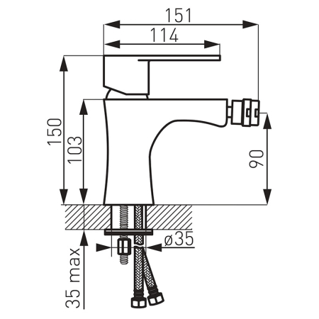 Baterie stativă bideu ALGEO [1]