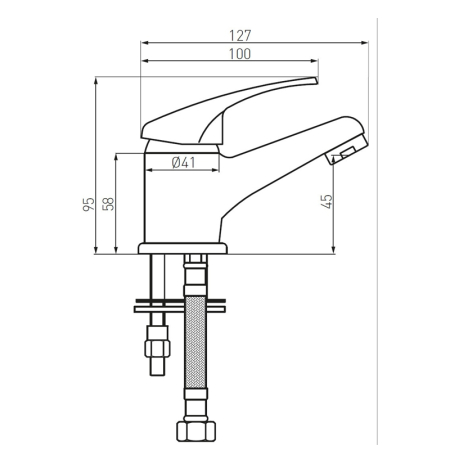 Baterie stativă lavoar cu ventil [1]