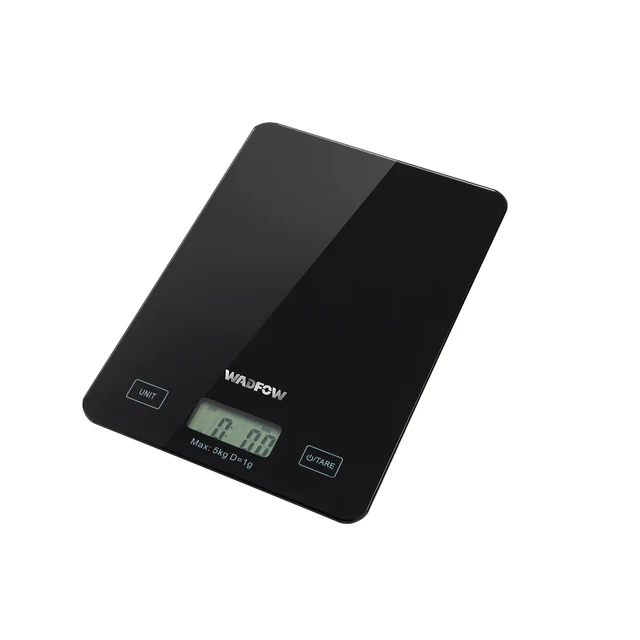Scule Electrice - Cantar digital de bucatarie Wadfow, capacitate 5g-5kg, sticla securizata, afisaj digital, oprire automata, negru