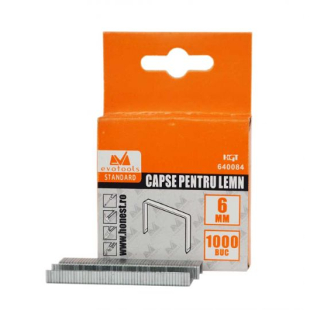 Feronerie si Accesorii - Capse pentru lemn 6x1.2 mm, 1000 buc-Evotools