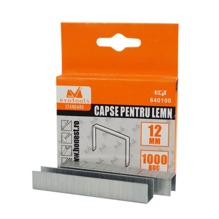 Feronerie si Accesorii - Capse pentru lemn 12x0.75 mm, 1000 buc-Evotools