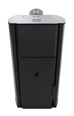 Centrala pe peleti Fornello Royal B BLACK 30 kw, complet echipat cu pompa de circulatie, vas expansiune, supapa de siguranta, buncar de peleti 30 kg, automatizare, culoare negru, pana la 200 mp [2]