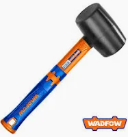 Ciocan de cauciuc Wadfow, maner fibra de sticla, 450g, negru [1]