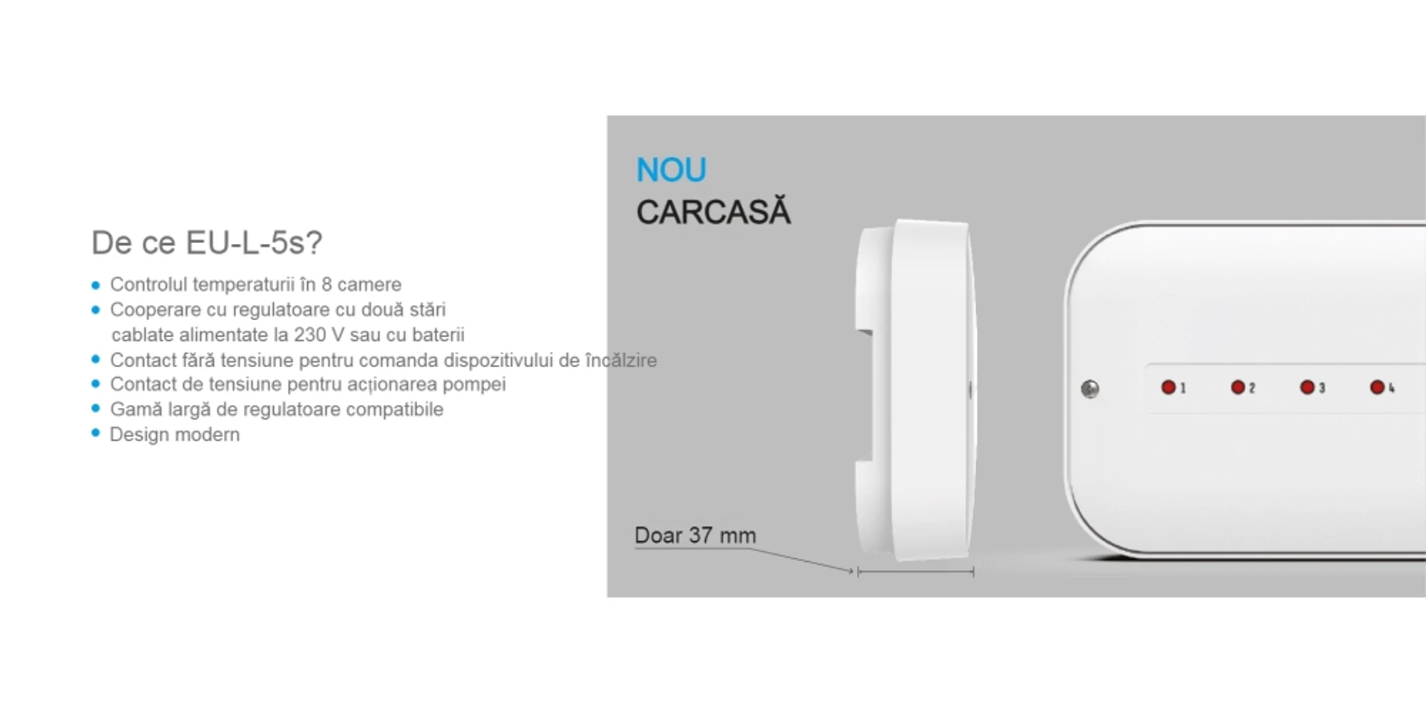 Controler pentru incalzire prin pardoseala, 8 zone, cu fir, pentru actuatoare termostatice, Tech [3]