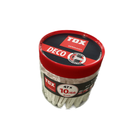 Dibluri si Suruburi - Dibluri plastic fără șurub Tox Deco 10x66 mm, 47 bucăți