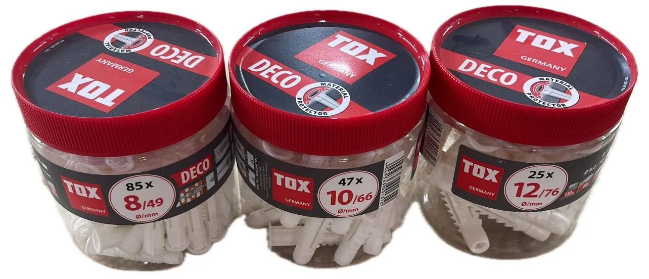 Dibluri plastic fără șurub Tox Deco 6x41 mm, 190 bucăți [2]