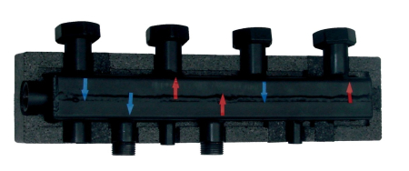 Distribuitoare si Buteli de Egalizare - Distribuitor 2 circuite pt grupuri de pompare DN25 izolat