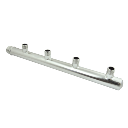 Distribuitori - Colectori - Distribuitor 4 circuite din INOX pt apa calda/apa rece recomandat inclusiv pt conectarea contoarelor de apa