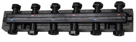 Distribuitor 6 circuite pt grupuri de pompare DN25 izolat - 1 intrare + 5 iesiri [1]