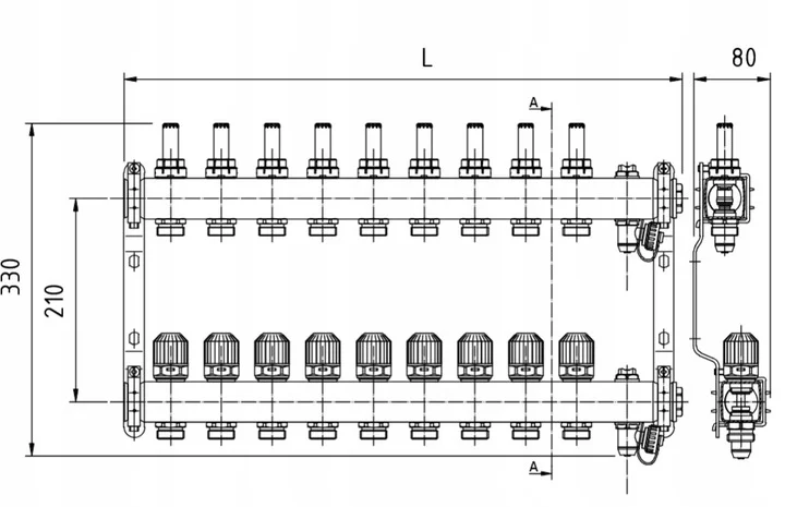 DISTRIBUITOR INCALZIRE IN PARDOSEALA 9 CIRCUITE INOX [1]