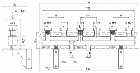 DISTRIBUITOR GRUPURI DE POMPARE DN25 3 CIRCUITE [2]