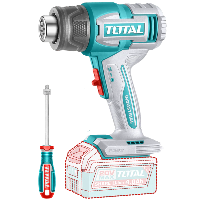 Feon cu aer cald TOTAL 20V, 300–550°C (NU INCLUDE ACUMULATOR)