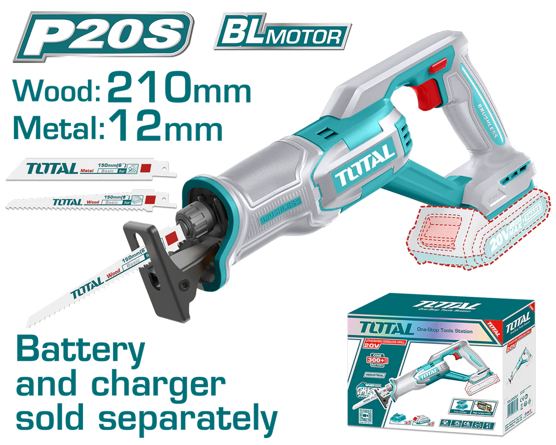 Scule cu Acumulator - Fierastrau sabie TOTAL 20V Li-Ion, 2800 rpm (nu include bateria si incarcatorul)