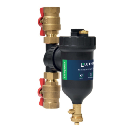 Robineti si Armaturi Instalatii - Filtru magnetic cu separator și sită dublă 11/4″