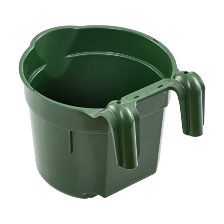 Găleată de hrănire, cu suport pentru suspendare, formă cilindrică, verde închis, 8 litri [1]