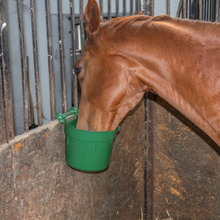 Găleată de hrănire, cu suport pentru suspendare, formă cilindrică, verde închis, 8 litri [7]