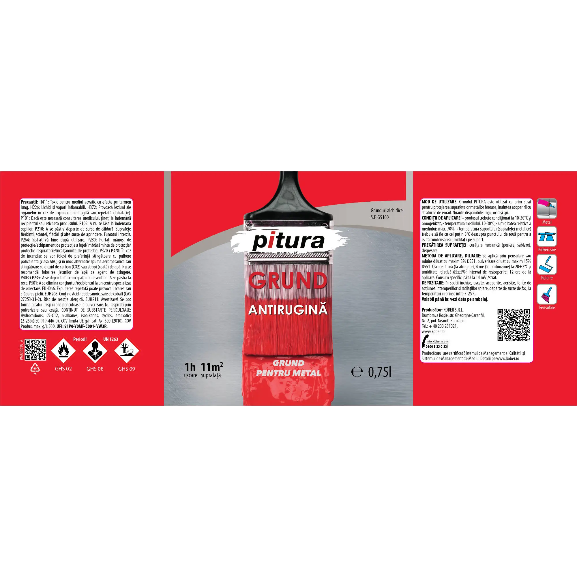 Grund pentru metal, maro Pitura 0.75L G5173-1-C0.75L [1]