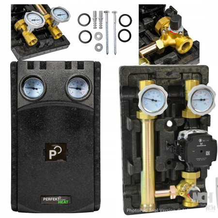 Pompe si Grupuri de Pompare - GRUP DE POMPARE DN25 CU VANA CU 3 CĂI PENTRU SERVOMOTOR CU POMPA GRUNDFOS - fara motor