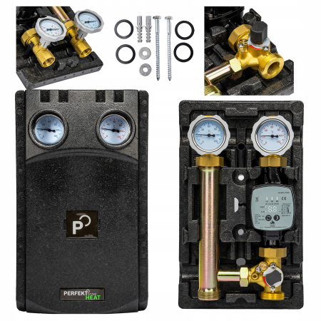 Pompe si Grupuri de Pompare - GRUP DE POMPARE DN25 CU VANA CU 3 CĂI PENTRU SERVOMOTOR CU POMPA PHA 25/6 - fara motor