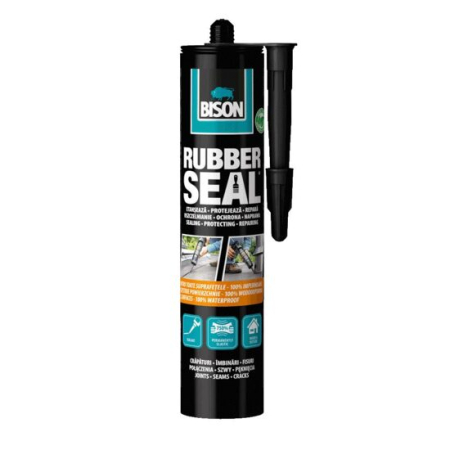 Silicon, Spuma si Accesorii - Hidroizolație pe bază de cauciuc și polimer pentru etanșare, protecție și reparare BISON Rubber Seal, 310ml
