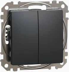 Electrice - Intrerupator dublu 10AX, antracit Sedna Design