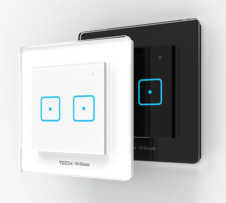 Termice - Întrerupător dublu Alb/Negru SINUM - fara rama
