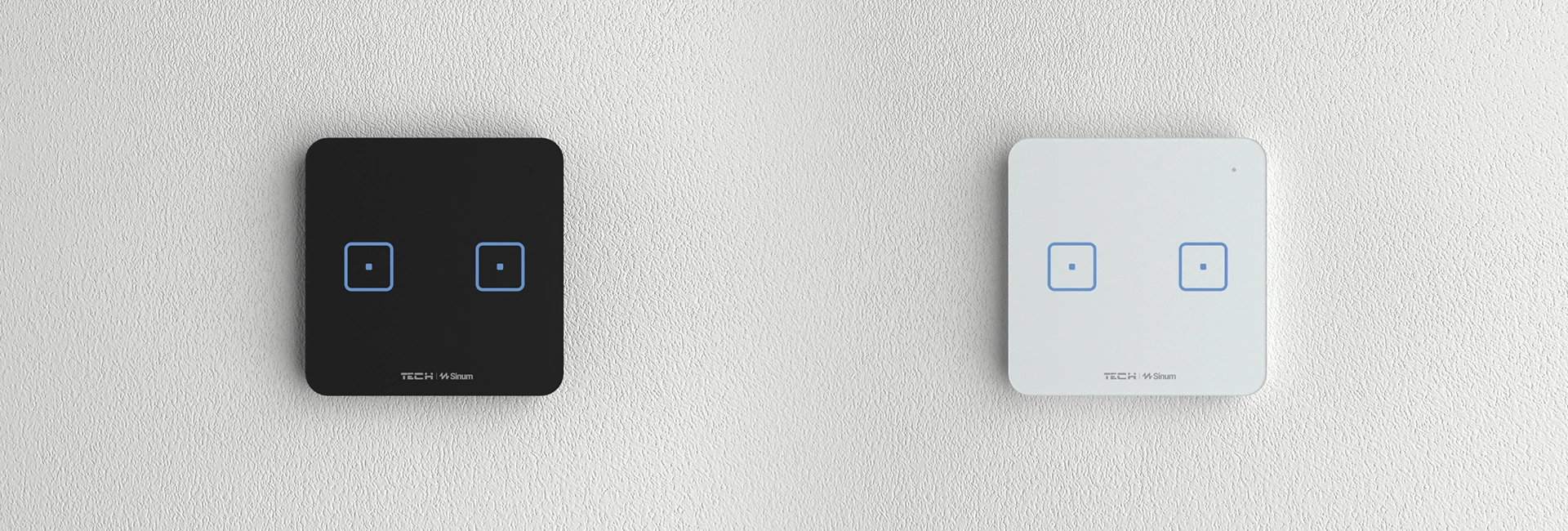Termice - Întrerupător dublu Alb/Negru SINUM Single