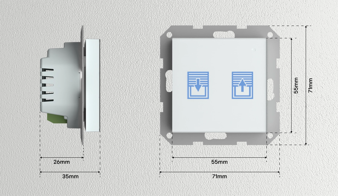 Întrerupător jaluzele rulante Alb/Negru SINUM - fara rama [1]