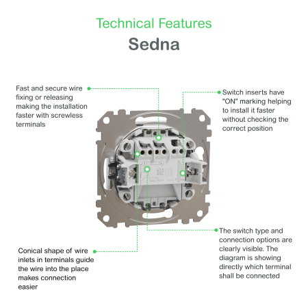 Intrerupator simplu, alb Sedna Design [1]