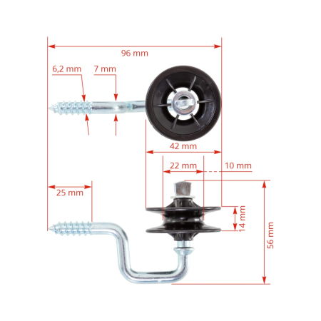 Izolator pentru colț, cu holțșurub gard electric . [7]