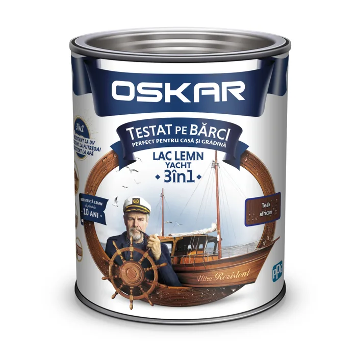 Lacuri si vopsele - Lac pentru lemn Oskar Yacht 3in1, pentru exterior, Teak African, 0.75L