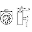 Manometru axial FERRO M6306A 1/4'' [1]