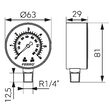 Manometru radial FERRO M6306R 1/4'' [1]