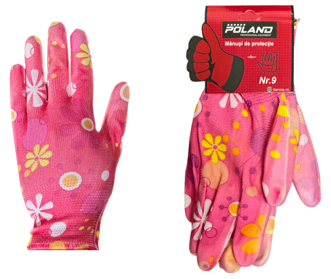 Siguranta si Protectie - Manusi de Protectie cu Flori MARIMEA 8