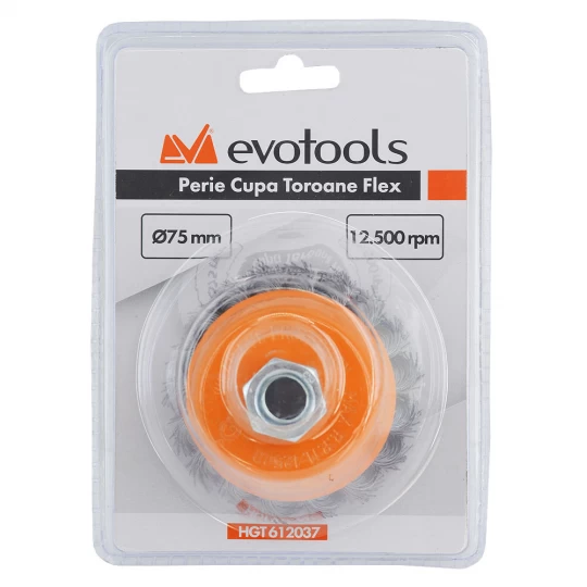 Perie cupa, sarma toroane, 75 mm, pentru polizor unghiular  M14 [2]