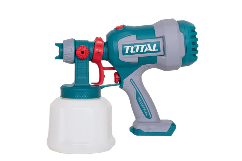 Scule si Unelte - Pistol de vopsit TOTAL 20V Li-Ion, debit maxim 800 ml/min, rezervor 1000 ml(NU INCLUDE ACUMULATOR)