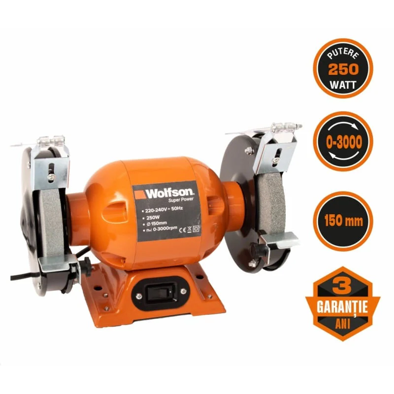 Polizor de banc Wolfson - 250W, 155mm, 3000rpm [1]