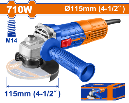 Scule Electrice - Polizor unghiular Wadfow WAG15761, 710 W, 115 mm diametru disc, 12000 RPM, M14
