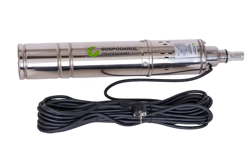 Pompa submersibila pentru apa curata Gospodarul Profesionist PMP0004.1, 1100 W, 30 l/min debit maxim, corp inox, 120 m inaltime maxima, 15 m cablu alimentare [1]