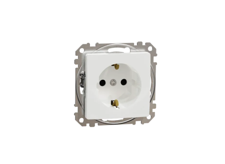 Priza simpla 2P+E cu cu obturatoare, alb Sedna Design [1]